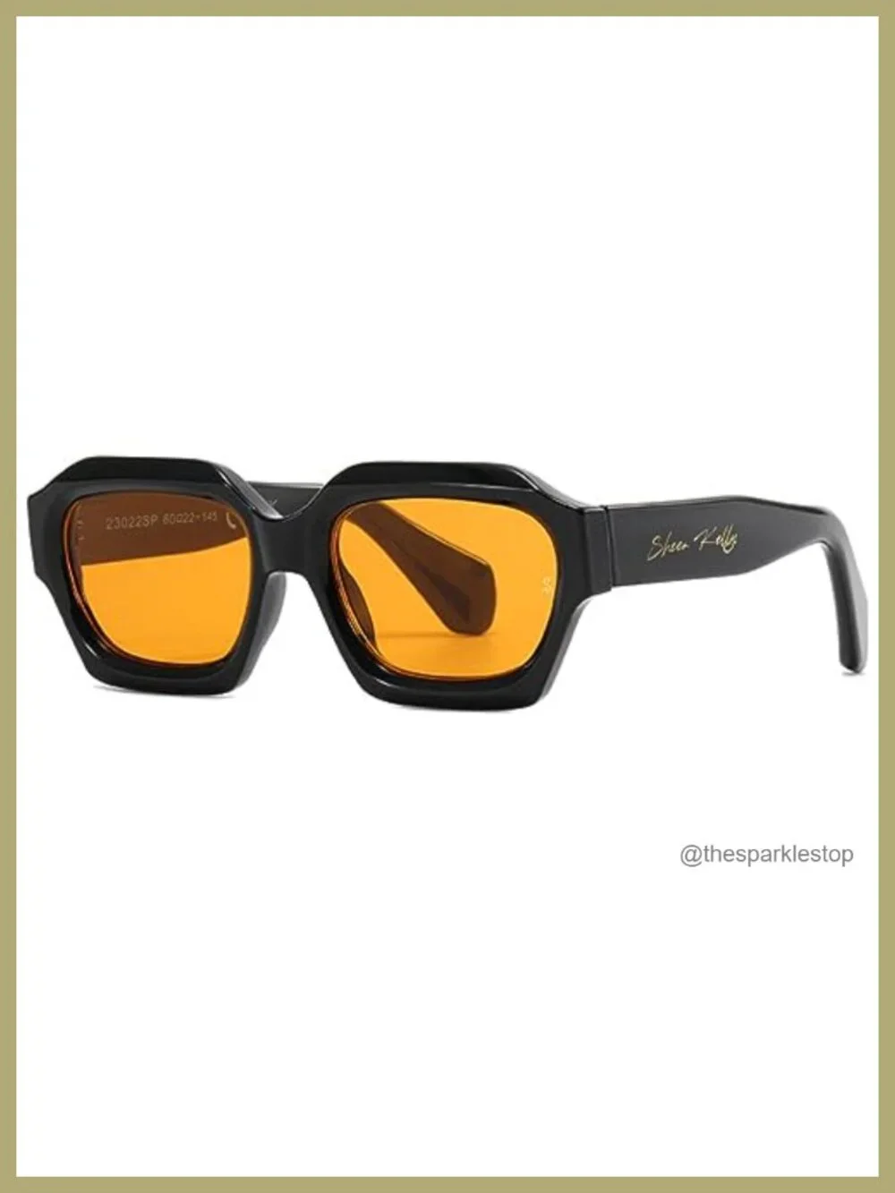 Retro Thick Hexagon Sunglasses Oversized Square Chunky UV400 Men Women